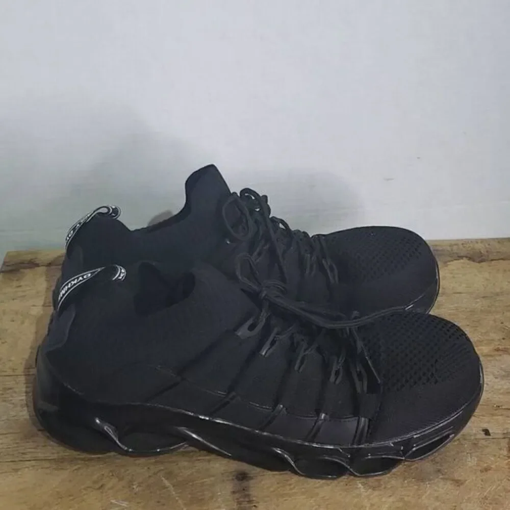 Dykhmily Unisex Black Steel‎ Toe Sneakers Safety Shoes Size 8.5 Men 10.5 Women